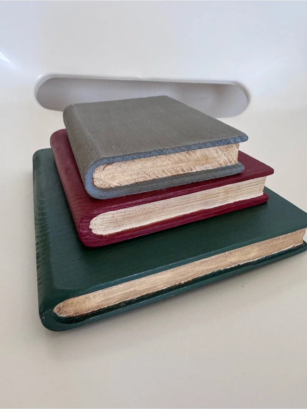 Set of 3 Small Wood Faux Books Dark Academia Cottagecore Library Shelf Decor